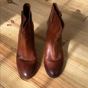 Women’s Frye Myra Redwood Leather Bootie Heel